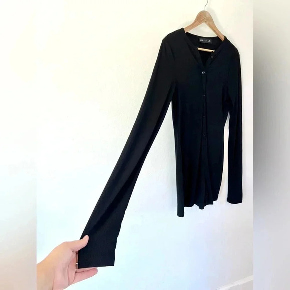 Lioness Angel Romper Black Button Front Ribbed Long Sleeve Size XXL, NWOT - Picture 6 of 11